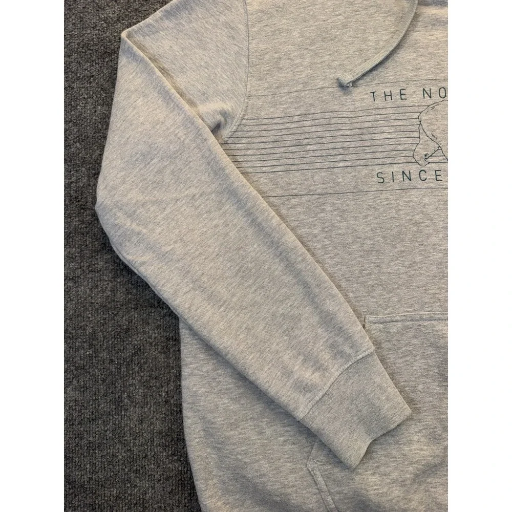 The North Face Men's XL Gray Graphic Pullover Hoodie Bear Logo Sweatshirt